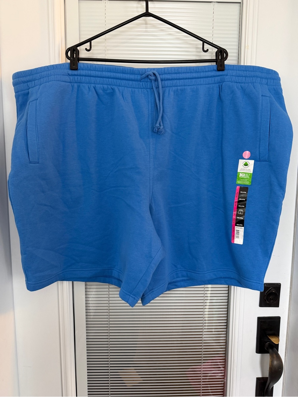 NWT George Men's 5X  Fleece Lined Shorts Elastic Waist  Bright Blue